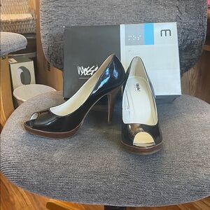 Elegant Black and Brown Peep Toe Heels 2002 target brand mosimo